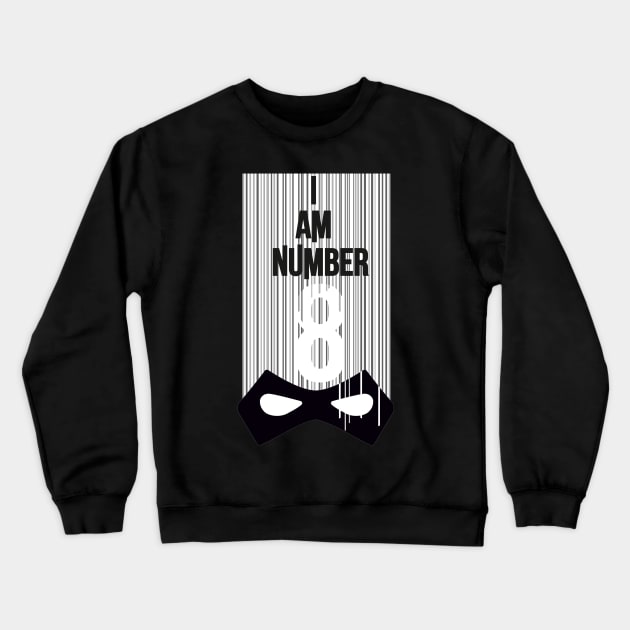 Number 8 the Umbrella Academy Crewneck Sweatshirt by colouredwolfe11